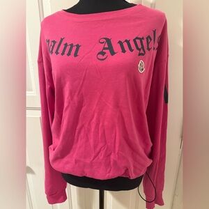 Moncler Palm Angels Pink Long Sleeve Sweatshirt Size L